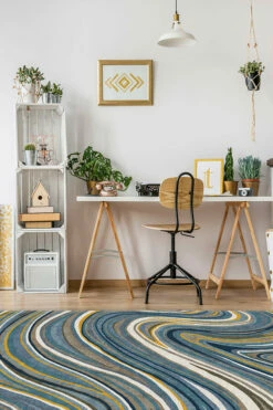 Buy 🛒 Ruggable Agate Golden Azure Rug 🔔 -Area Rugs Sales Store Agate Golden Azure C RC 0311 57 Washable Rug Coastal