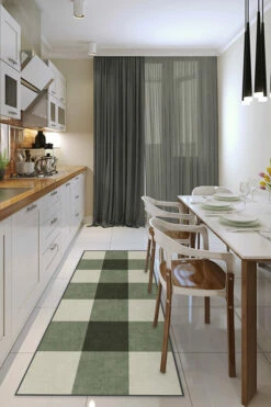 Best Sale 👏 Ruggable Buffalo Plaid Green & White Rug 🎁 -Area Rugs Sales Store Buffalo Plaid GreenWhite C RC 0519 27 Clean Washable Rug Earth