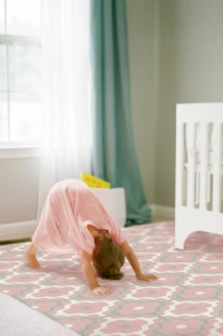 Flash Sale 😀 Ruggable Chloe Trellis Pink Rug ✨ -Area Rugs Sales Store Chloe Trellis Pink C RC 0113 57 Washable Rug Girls