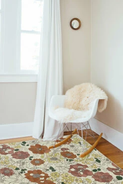 Best Pirce 🎉 Ruggable Floret Sunrise Rug 🌟 -Area Rugs Sales Store Floret Sunrise C RC 0564 57 Washable Rug Modern