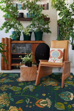 Deals ⌛ Ruggable Frida Floral Navy Rug 🧨 -Area Rugs Sales Store Frida Floral Navy C RC 0427 57 Washable Rug Bold