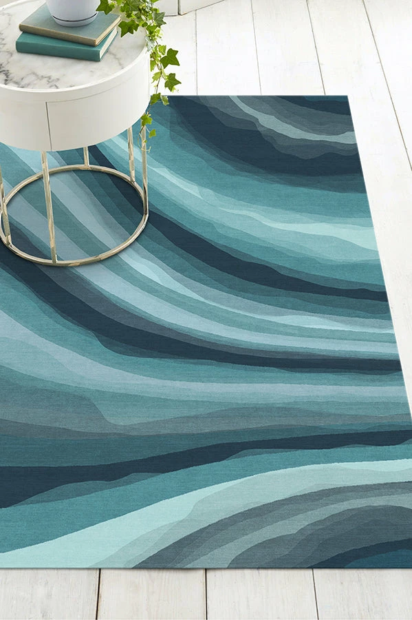 Discount 😀 Ruggable Sale Watercolor Waves Blue Rug 👏 4 Discount 😀 Ruggable Sale Watercolor Waves Blue Rug 👏 - Image 4