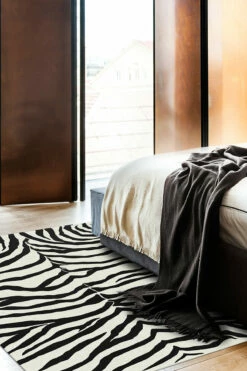 Promo ✔️ Ruggable Zebra Black Rug 👏 -Area Rugs Sales Store Zebra Black C RC 0027 57 Washable Rug Exotic