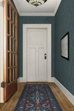 Budget 💯 Ruggable Anna Sui Lady Shalott Navy Rug 🎉 -Area Rugs Sales Store anna sui lady shalott navy C RC AS009 27