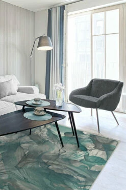 Best Sale ⭐ Ruggable Aurora Teal Grey Rug ❤️ -Area Rugs Sales Store aurora teal grey C RC MO007 57 V2