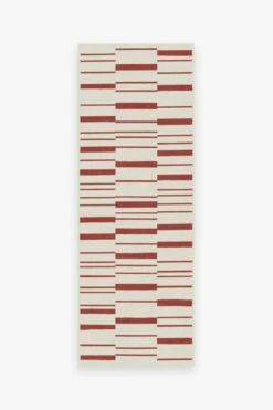 Cheapest 🥰 Ruggable Broken Stripe Red Rug ✨ -Area Rugs Sales Store broken stripe red A RC XM003 27