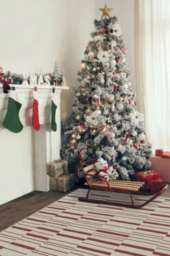 Cheapest 🥰 Ruggable Broken Stripe Red Rug ✨ -Area Rugs Sales Store broken stripe red C RC XM003 57