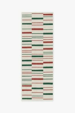 Brand new 🔔 Ruggable Broken Stripe Red & Green Rug 💯 -Area Rugs Sales Store broken stripe red green A RC XM004 27 V2