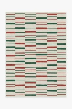 Brand new 🔔 Ruggable Broken Stripe Red & Green Rug 💯