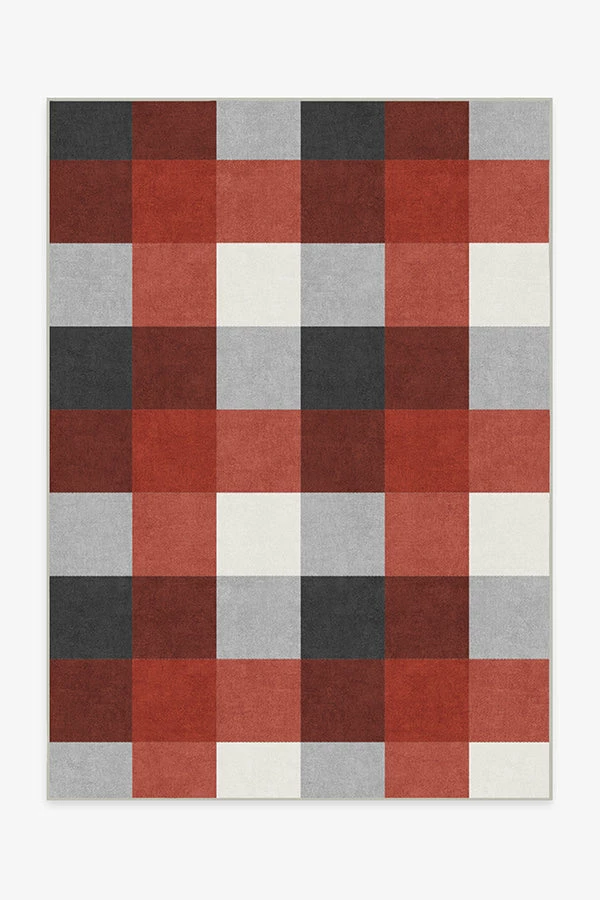 Budget ⌛ Ruggable Buffalo Plaid Black & Red Rug ❤️ 1 Budget ⌛ Ruggable Buffalo Plaid Black & Red Rug ❤️