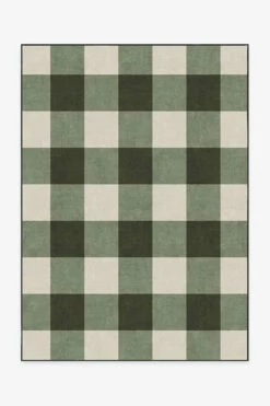 Best Sale 👏 Ruggable Buffalo Plaid Green & White Rug 🎁