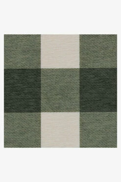 Best Sale 👏 Ruggable Buffalo Plaid Green & White Rug 🎁 -Area Rugs Sales Store buffalo plaid green white D RC 0519 57 V2