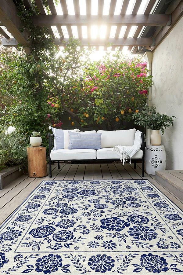 Outlet 🛒 Ruggable Outdoor Carmela Suzani Delft Blue Rug ✨ 4 Outlet 🛒 Ruggable Outdoor Carmela Suzani Delft Blue Rug ✨ - Image 4
