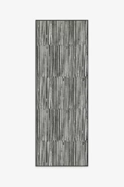 Brand new 🛒 Ruggable Caspian Stripe Black Rug 🎁 -Area Rugs Sales Store caspian stripe black A RC 0608 27 V2