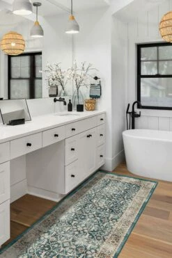 Hot Sale 😀 Ruggable Celestine Teal Blue Rug 🔥 -Area Rugs Sales Store celestine teal blue C RC JB005 27