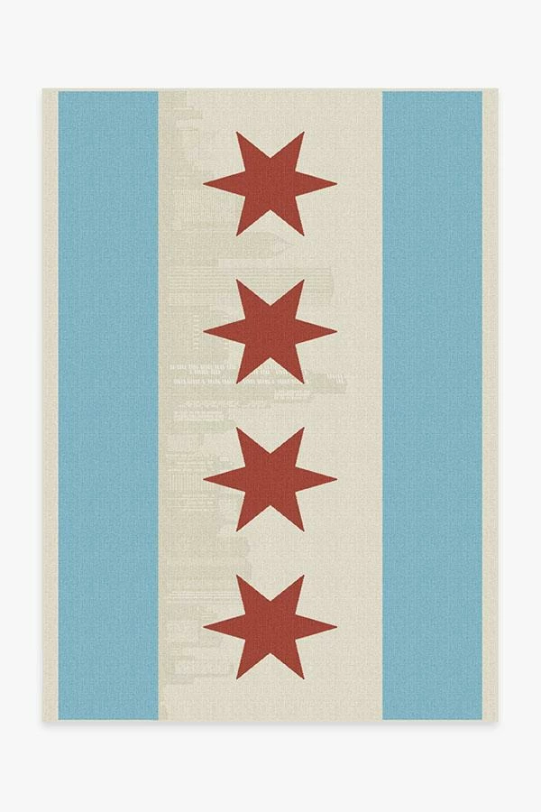Outlet 👏 Ruggable Chicago Flag Rug 👍 1 Outlet 👏 Ruggable Chicago Flag Rug 👍