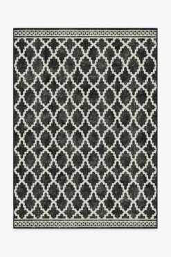Hot Sale ๐ฏ Ruggable Outdoor Cleo Trellis Black Rug โจ