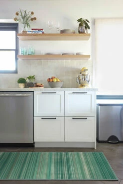 Cheap 🧨 Ruggable Coastal Linear Stripe Aqua Rug ✔️ -Area Rugs Sales Store coastal linear stripe aqua C RC 0326 27 V2