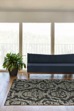 New 😀 Ruggable Dark Side Damask Charcoal Rug 🛒 -Area Rugs Sales Store dark side damask charcoal C RC SW001 57