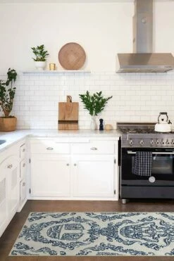 New 👏 Ruggable Dark Side Damask Delft Blue Rug ⭐ -Area Rugs Sales Store dark side damask delft blue C RC SW003 27