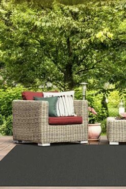 Buy 🎁 Ruggable Outdoor Denim Solid Black Rug 🎁 -Area Rugs Sales Store denim solid black C RC OD009 57