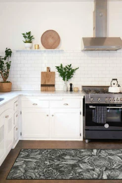 Buy 🔥 Ruggable Echeveria Black Rug 🔥 -Area Rugs Sales Store echeveria black C RC FF006 27