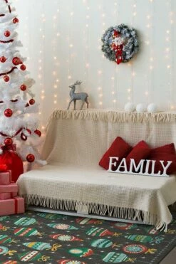 Budget 🎉 Ruggable Festive Garland Multicolor Rug 🎉 -Area Rugs Sales Store festive garland multicolor C RC XM007 57