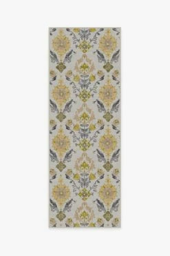 Hot Sale ❤️ Ruggable Floral Damask Mimi Yellow Rug ⌛ -Area Rugs Sales Store floral damask mimi yellow A RC 0035 27