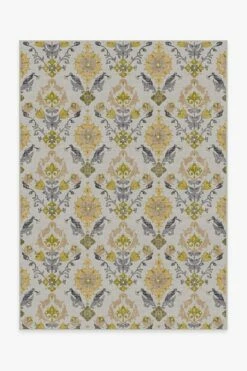 Hot Sale ❤️ Ruggable Floral Damask Mimi Yellow Rug ⌛