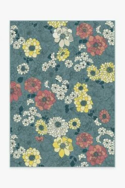 Cheapest 🔥 Ruggable Floret Teal Blue Rug ⭐