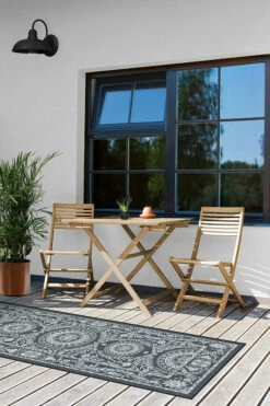 Best Sale 🛒 Ruggable Outdoor Fontaine Black Rug 👍 -Area Rugs Sales Store fontaine black C RC LH021 27