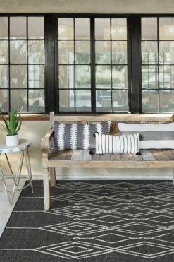 Top 10 💯 Ruggable Outdoor Gemma Lattice Black Rug ✔️ -Area Rugs Sales Store gemma lattice black C RC OT015 57