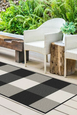 Best Sale 🛒 Ruggable Outdoor Gingham Plaid Black & White Rug ⭐ 15 Best Sale 🛒 Ruggable Outdoor Gingham Plaid Black & White Rug ⭐ -Area Rugs Sales Store gingham plaid black white C RC OD007 27 v2