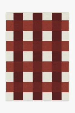Cheapest 👏 Ruggable Outdoor Gingham Plaid Red & White Rug 👏
