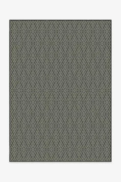 Budget 👍 Ruggable Outdoor Halo Diamond Black Rug 🔔