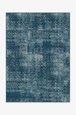 Best Pirce 🥰 Ruggable Herringbone Batik Ocean Blue Rug 🔥