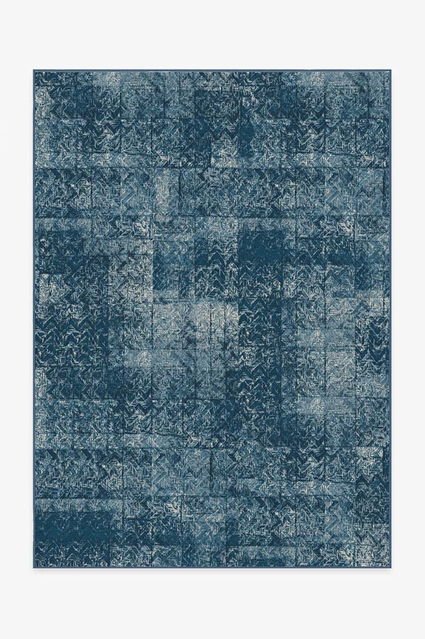 Best Pirce 🥰 Ruggable Herringbone Batik Ocean Blue Rug 🔥 1 Best Pirce 🥰 Ruggable Herringbone Batik Ocean Blue Rug 🔥