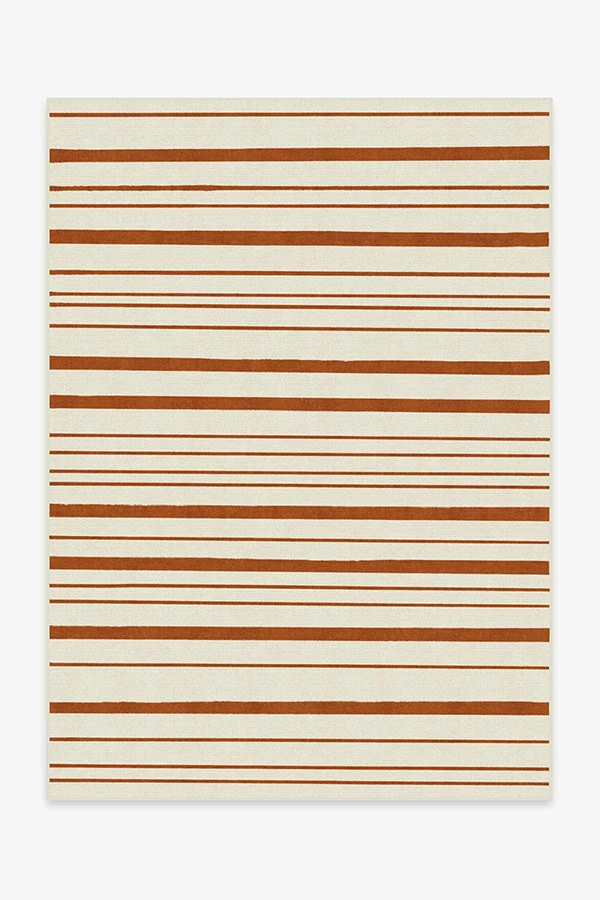 Flash Sale 😀 Ruggable Hudson Stripe Rust Orange Rug 👏 1 Flash Sale 😀 Ruggable Hudson Stripe Rust Orange Rug 👏