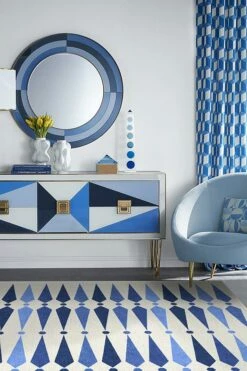 Flash Sale 🎉 Ruggable Jonathan Adler Carnaby Mykonos Blue Rug 🎁 -Area Rugs Sales Store jonathan adler carnaby mykonos blue C RC JA006 57