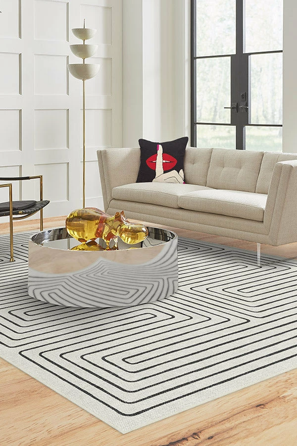 Outlet โญ Ruggable Jonathan Adler Labyrinth Black & Ivory Rug ๐ 4 Outlet โญ Ruggable Jonathan Adler Labyrinth Black & Ivory Rug ๐ - Image 4