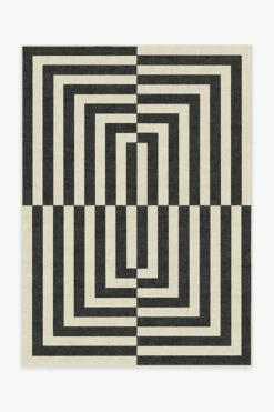 Cheapest 🎉 Ruggable Jonathan Adler Op Art Charcoal Rug ⭐