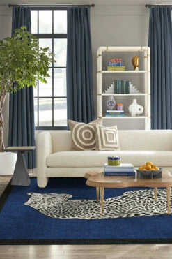 Deals 🔔 Ruggable Jonathan Adler Snow Leopard Sapphire Rug 🔥 -Area Rugs Sales Store jonathan adler snow leopard sapphire C RC JA033 57