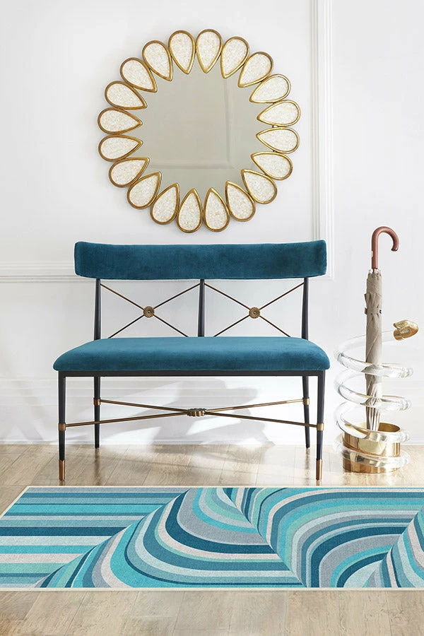 New ๐ฅฐ Ruggable Jonathan Adler Waterfall Ocean Blue Rug โ 8 New ๐ฅฐ Ruggable Jonathan Adler Waterfall Ocean Blue Rug โ - Image 8