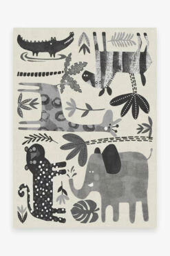 Budget 😉 Ruggable Jungle Safari Black & White Rug 👏