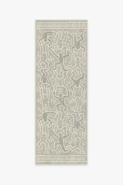 New 🥰 Ruggable Keith Haring Balancing Act Ash Grey 😉 -Area Rugs Sales Store keith haring balancing act ash grey B RC KH011 27