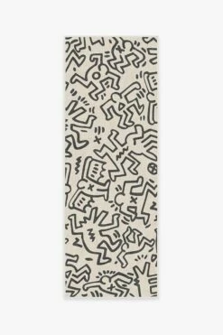 Cheap 😍 Ruggable Keith Haring Block Party Black & Ivory 🛒 13 Cheap 😍 Ruggable Keith Haring Block Party Black & Ivory 🛒 -Area Rugs Sales Store keith haring block party black ivory B RC KH018 27