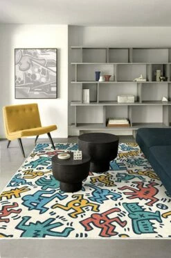 Cheap 😍 Ruggable Keith Haring Block Party Multicolor 😀 -Area Rugs Sales Store keith haring block party multicolor C RC KH019 57