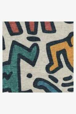 Cheap 😍 Ruggable Keith Haring Block Party Multicolor 😀 -Area Rugs Sales Store keith haring block party multicolor D RC KH019 57