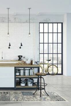 Hot Sale 🌟 Ruggable Keith Haring One Man Show Slate Blue ⌛ -Area Rugs Sales Store keith haring one man show slate blue C RC KH017 27