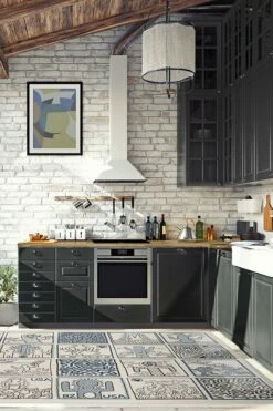 Hot Sale 🌟 Ruggable Keith Haring One Man Show Slate Blue ⌛ -Area Rugs Sales Store keith haring one man show slate blue C RC KH017 57